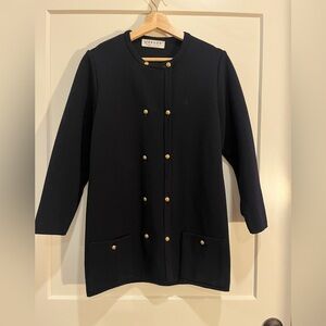 Vtg Jaeger Double Breasted Wool Cardigan Sweater Jacket Old Money Preppy Classic